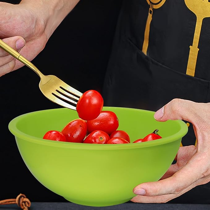 Classic Mixing Bowl Set, Microwave and Dishwasher Safe,Ideal for Baking, Prepping, Cooking and Serving Food (Set of 6) (Red)