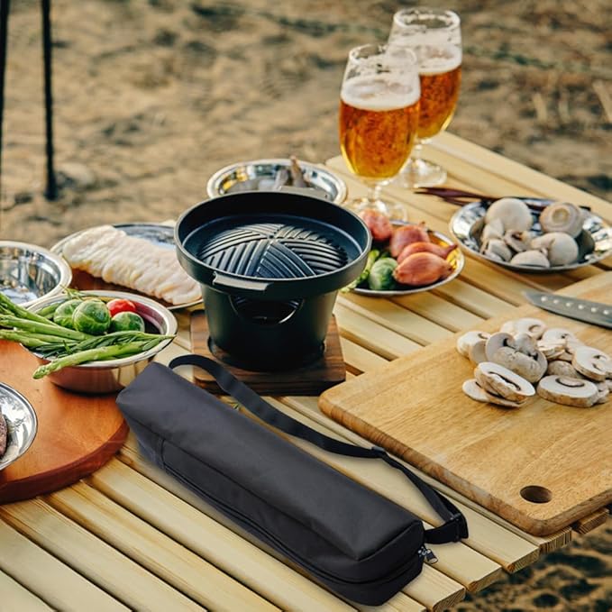 Grill Storage Bag, Oxford Cloth BBQ Tools Carry Bag, Waterproof Grill Utensil Accessory Storage Bag, Grill Utensil Holder Pouch for Camping Picnic Barbecue(size:57 x 10 x 10cm)