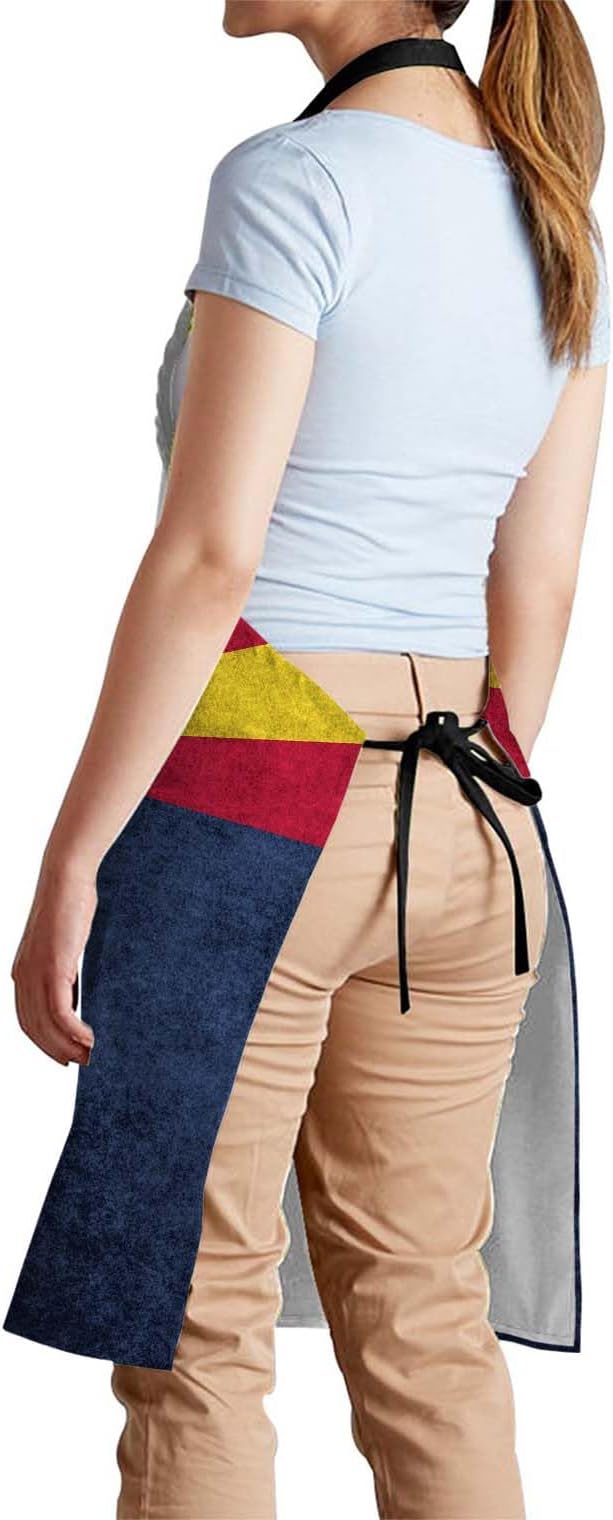 oFloral State flag of Arizona Bib Apron with Adjustable Neck for Men Women,Suitable for Home Kitchen Cooking Waitress Chef Grill Bistro Baking BBQ Apron