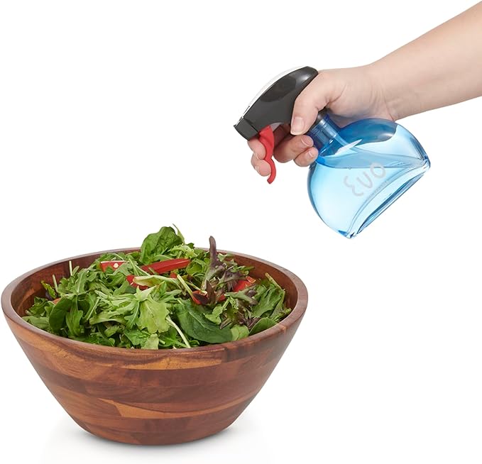 Evo Glass Oil Sprayer, Non-Aerosol For Olive Oil, Cooking Oils And Vinegars, Blue, 6-Ounce Capacity, For Grilling, Roasting, Air Frying, Baking And Salad Prep