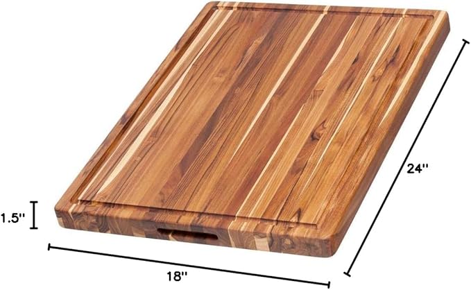 Teakhaus Cutting Board - Extra Large (XL) Wood Cutting Board with Juice Groove - Holiday Gift Ideas for Men and Women - Gift-Ready, Reversible, Edge Grain Wood, Knife Friendly - FSC Certified