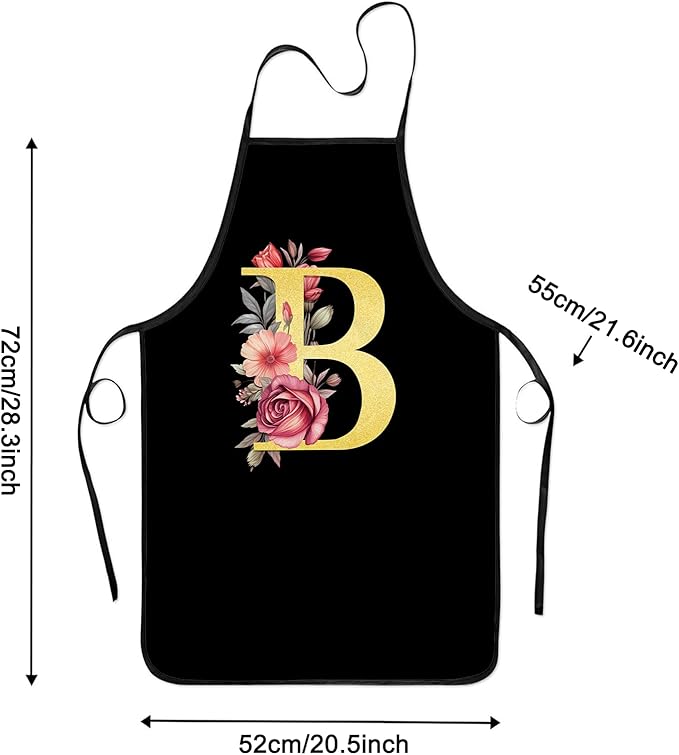 Monogrammed Aprons - A-Z Initial, Letter Aprons for Cooking and Baking