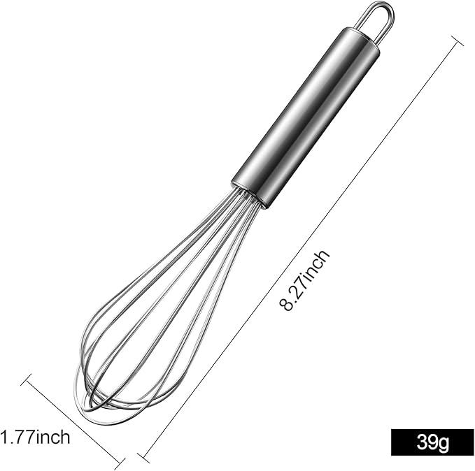 Aniso Stainless Steel Whisk (8.4 inches, Silver)