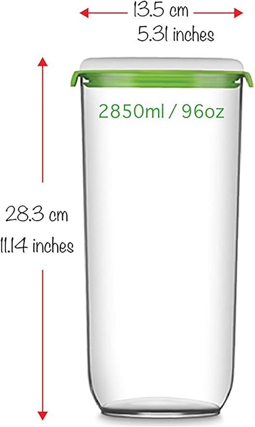 FOSA 1 x 2850ml Large Food Containers with Click-Button Vacuum Seal, Compatible Vacuum Food Storage System