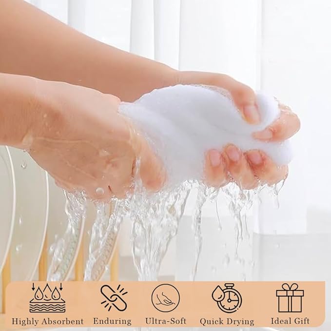 DishCloths Kitchen|Waffle Terry Weave Hand Towels|Cotton 12"x12" Reusable Dish Rags Washing Scrub Cleaning Dishes|Dish Bar Mop Towels Hand Wipes| washcloth |6 Pc Set-White