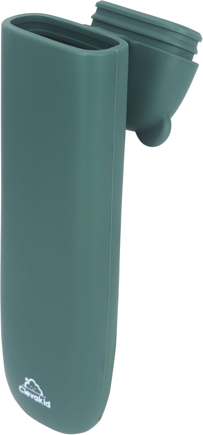 Silicone Cutlery Storage Box for Toddler Utensils – Fits Spoon, Fork & Knife | BPA-Free (Dark Green)