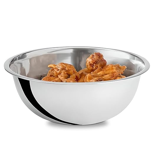 OCS Parts 3 Quart Mixing Bowl | 9.75-Inch Stainless Steel Professional Grade Flat Base Mixing Bowls for Home and Commercial Kitchens | Dishwasher Safe