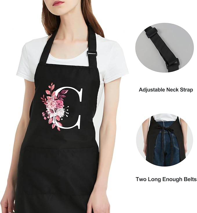 Personalized Aprons for Women with Pockets, Cute Aprons for Women Chef Baking, Cooking Gifts for Mom Birthday