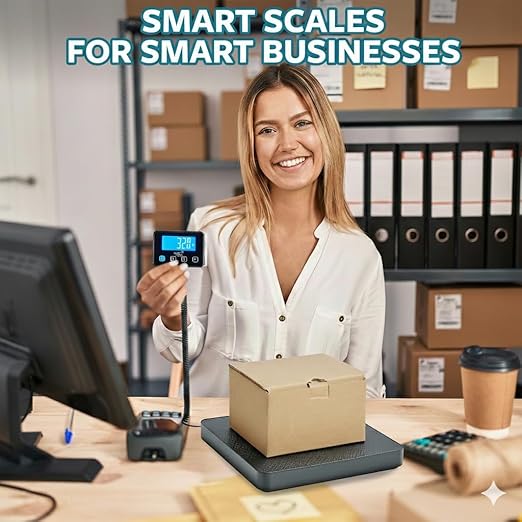 Smart Weigh Digital Postal Shipping Scale, 220 lb Capacity, 0.1 oz Readability, Hold & Tare Function, Includes Batteries & USB-C, Large LCD Display