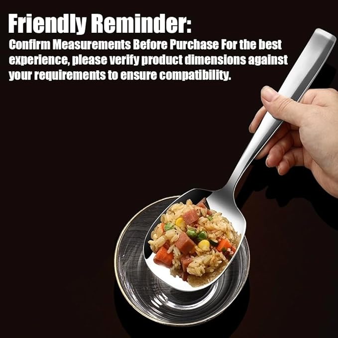 Large Buffet Serving Spoons,Heavy Duty 9.5X2.8 inches 316L Stainless Steel Serving Spoons Pack of 2,Silver