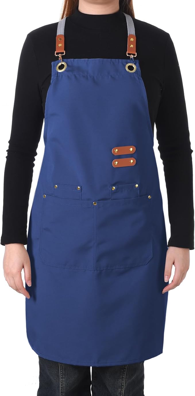 Aoomzoon Durable Kitchen Apron,Multifunctional Chef Aprons for Women & Men with Pockets for Cooking Baking & Daily Use