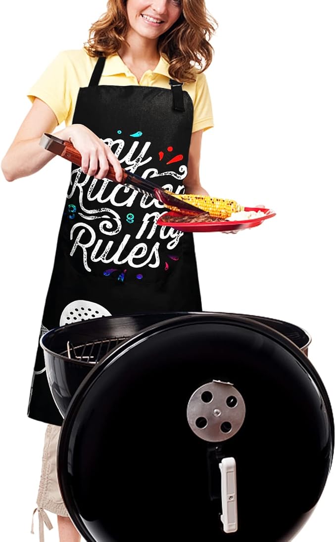 Sosolong Adjustable Waterproof Apron Bib Apron with 2 Pockets Cooking Kitchen Aprons for Women Men Chef