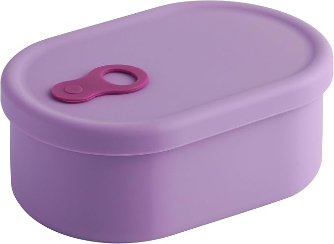 Premium Korean-Made Silicone Airtight Food Container with Steam Vent – BPA Free, Leakproof, Microwave & Freezer Safe Meal Prep. & Leftovers Storage (Violet, 22 floz)