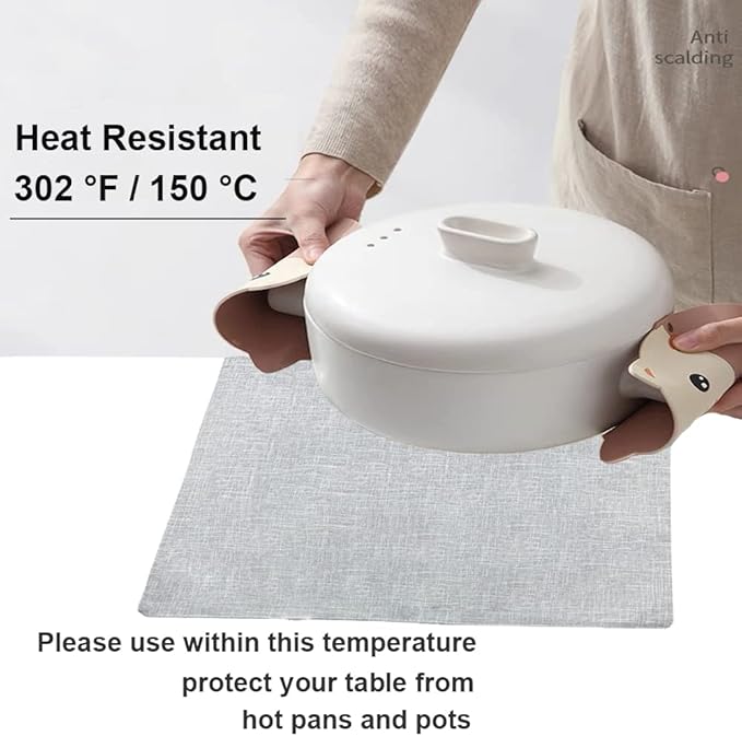 Weabetfu Cloth Placemats Set of 4 Heat Resistant Dining Table Placemmats Cotton Linen Machine Washable Kitchen Table Mats Wrinkle Free Thick Fabric Place Mats,Easy to Clean,13" x 19" Beige