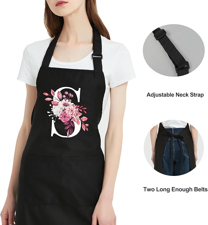 Personalized Aprons for Women with Pockets, Cute Aprons for Women Chef Baking, Cooking Gifts for Mom Birthday