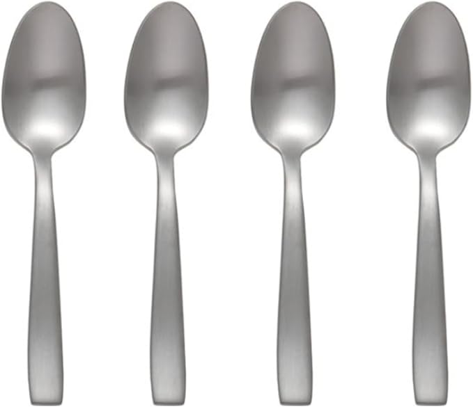 Oneida Everdine Everyday Flatware Teaspoons, Set of 4, 18/0 Stainless Steel, Silverware Set