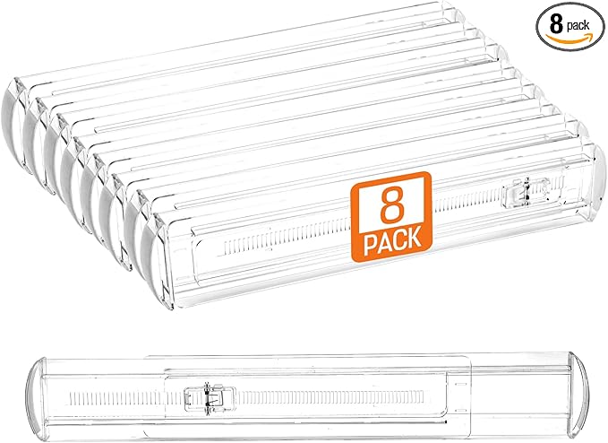 8 Pack Drawer Dividers for Clothes, 2.3" High 13"-21" Adjustable Drawer Dividers Expandable Dresser Drawer Organizer, Clear Drawer Separators for Clothes, Underwear, Cosmetic, Kitchen Utensils Storage