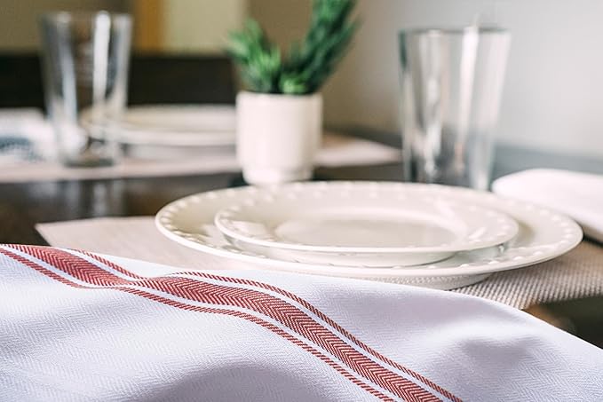 Avalon Kitchen Dish Towels Set (Value Pack of 15) Size 15x25 Inch, 100% Cotton Soft & Absorbent Kitchen Towels, Tea Towels, Reusable Cleaning Cloths for Household Cleaning (Red)