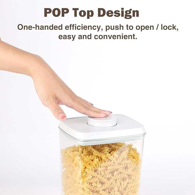 Melovom Pop Food Storage Containers Airtight Food Storage Containers Set with Lids Kitchen Pantry Organization and Storage, Stackable, BPA Free, 3 x 1.2Qt