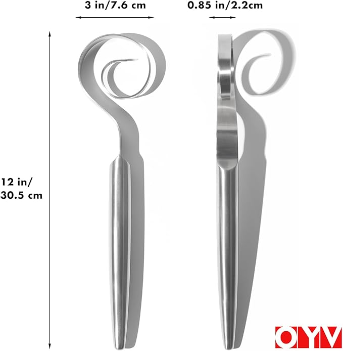 OYV 12" Seamless Dough Whisk, 18/10 Stainless Steel Bread Whisk, Danish Whisk for Sourdough, Pizza, Cookies, Pancake & Waffle, Easy to Clean Sour Dough Tools