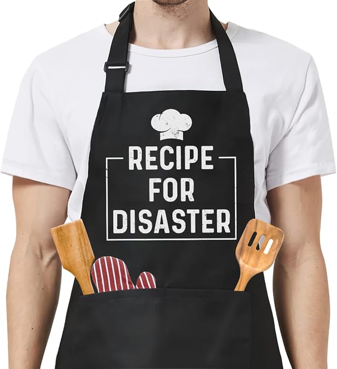 SANDJEST Funny Apron for Dad - Birthday Father’s Day Cooking Grilling Gifts for Mens