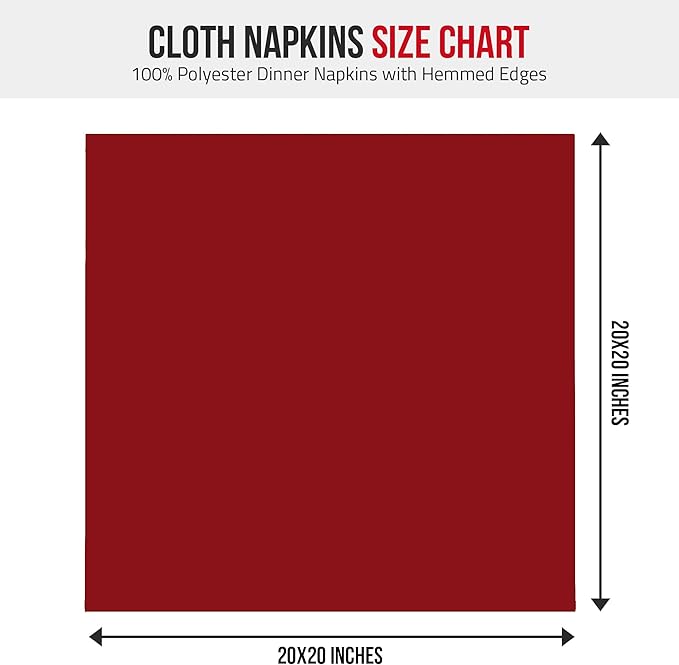 Utopia Home Red Cloth Napkins (12 Pack, 20x20 Inches), Ideal Dinner Napkins for Party, Wedding and Lunch/Dinner