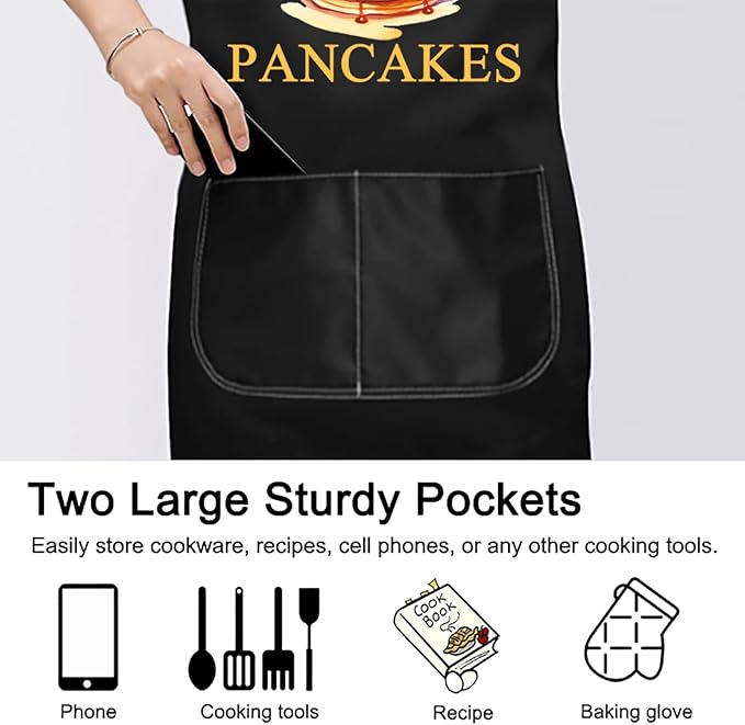 PXTIDY Pancake Inspired Gift Queen Of The Pancake Cooking Baking Apron Culinary Student Gift Bakery Apron