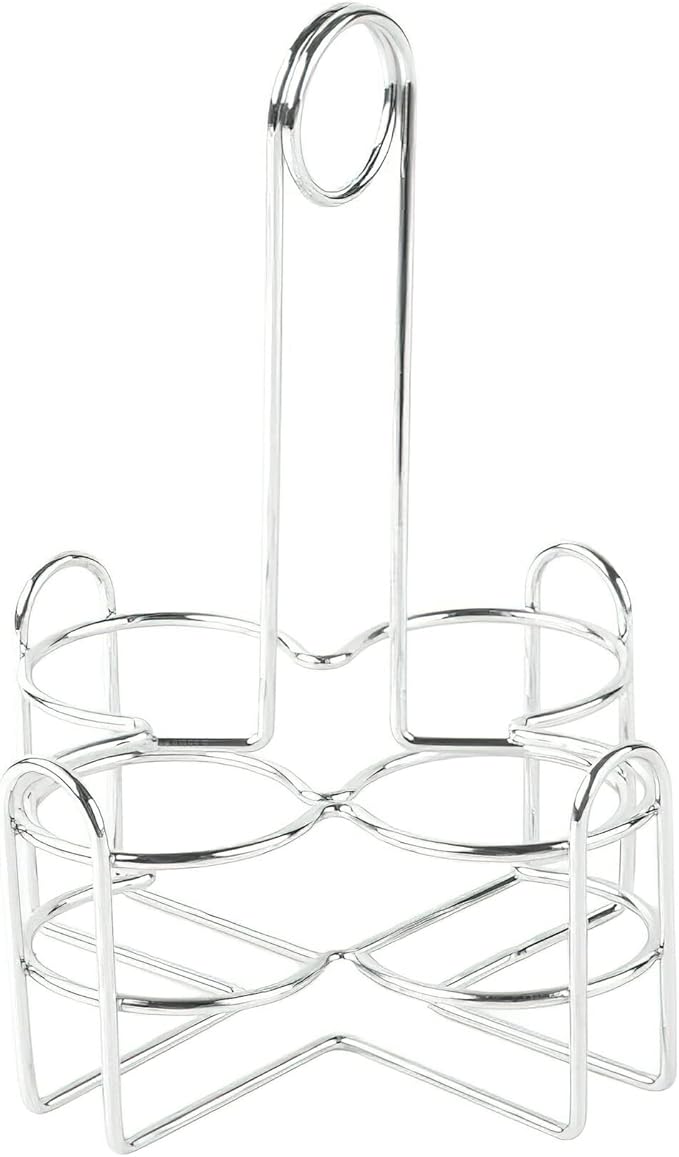 G.E.T. Metal Condiment Condiment Caddy with Number Holder, 4 Compartment, Chrome (Case of 12)