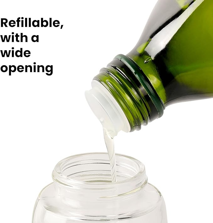 Mistifi Oil Sprayer 150ml glass bottle. Upgraded Version.Fine Mist Spray Bottle for Air Fryer, Olive Oil, Avocado Oil, Healthy Nonstick Frying, Commercial & Home Kitchen Use (PS635)