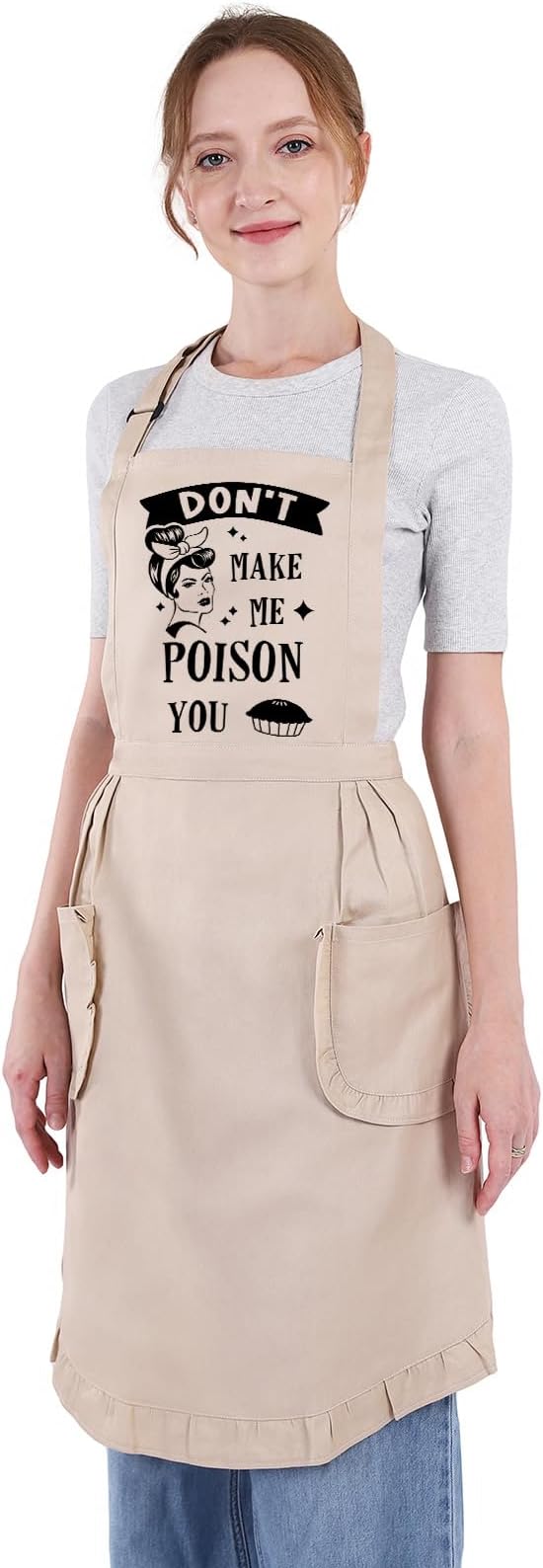 Fairy's Gift Funny Cooking Aprons for Women with Pockets, Sarcastic Womens Aprons for Kitchen Cooking Humor - Fun Mothers Day, Birthday, Cute Baking Gifts for Mom, Wife, Baker, Chef, Retro Housewife
