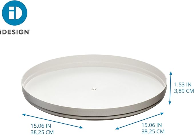 iDesign Recycled Plastic Lazy Susan Turntable Organizer, The Rosanna Pansino Collection – 14.9” L x 14.85” W x 1.6” H, Coconut