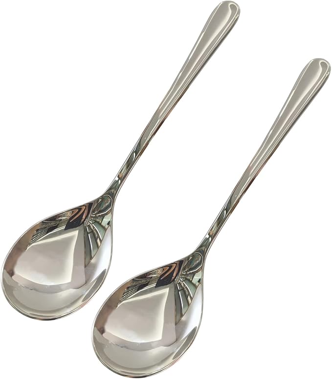 Serving Spoons,Heavy Duty 18/10 Stainless Steel Buffet Serving Spoons,Dishwasher Safe 10.6'' Pack of 2