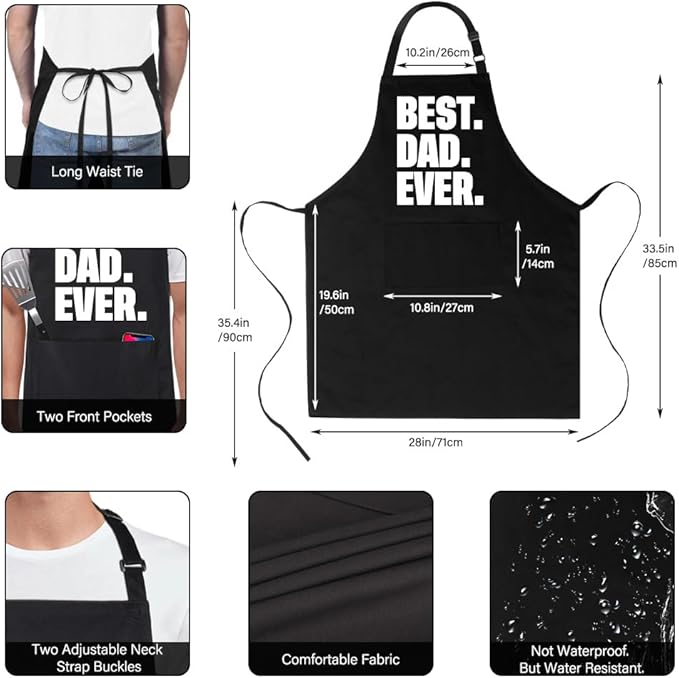 Xornis 100% Cotton Funny Apron for Men Women Adjustable Bib Aprons with 2 Pockets Grill Kitchen Cooking BBQ One Size Fits All
