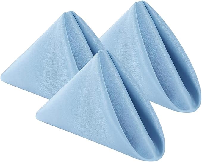 Bailarina Cloth Napkins Set of 120,17x17 inches Dinner Napkins Cloth Washable,Polyester Square Table Cloth Napkin Bulk with Hemmed Edges Ideal for Banquets, Parties and Weddings-Blue Mist