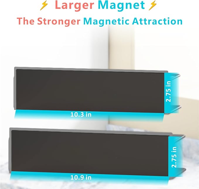 Magnetic Spice Rack For Refrigerator, Space Saving Magnetic Shelf For Fridge Grey 4 Pack