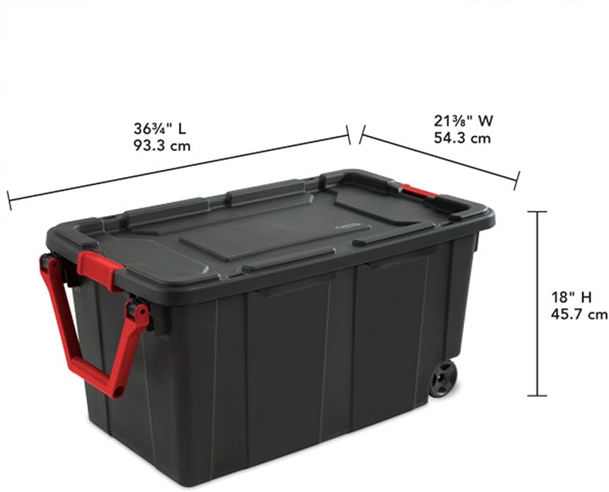 Sterilite Tote IND Wheeled Black 40GA 14699002