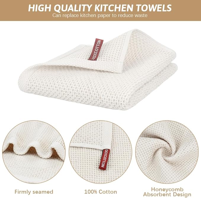 Nialnant 6 Pcs Kitchen Hand Towels, 100% Cotton Dish Towels for Washing Dishes, Super Soft and Absorbent Tea Towel-13 x 28 in