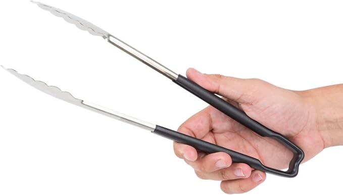 Vollrath 4781220 Jacobs's Price 12-Inch 1-Piece Tong, Stainless Steel, Black Handle