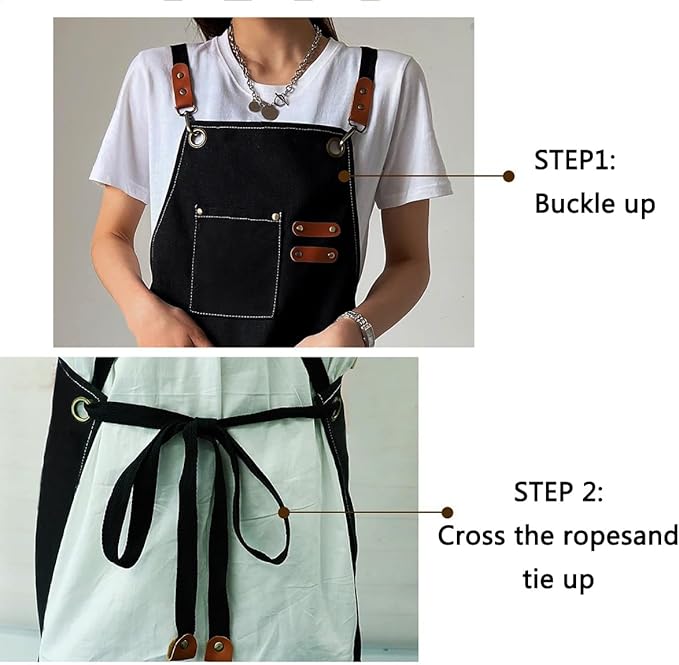 Aprons For Women Men With Pockets 2 Pcs,Kitchen Waterproof Hair Stylist Linen Bbq Tool Canvas For Adults Apron