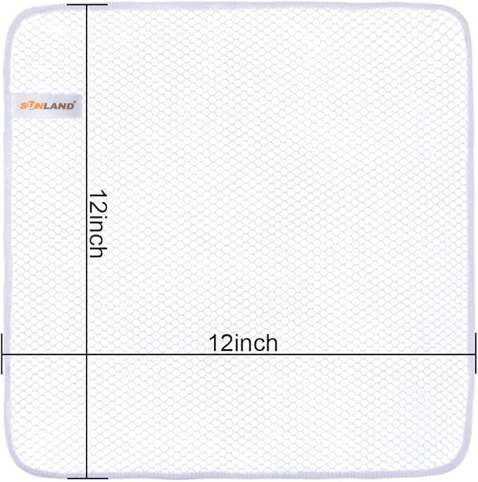 SUNLAND Mesh Dish Cloths Kitchen Dish Cloths for Washing Dishes Fast Drying No Odor Dish wash net 12 Pack 12 Inch x 12 Inch White