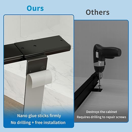 Adjustable Under Cabinet Trash Can Organizer with Soft Close Rail - Heavy Duty Black Steel Under Sink Pull-Out Organizer, Fits 7-13 Gallon, Up to 125 lbs Capacity (Trash Can Not Included)
