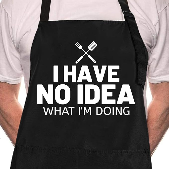 Rosoz Funny Grill Aprons For Men, Dad, Husband, Him - Aprons For Men With Pockets,Father's Day Gifts – BBQ Cooking Chef Apron