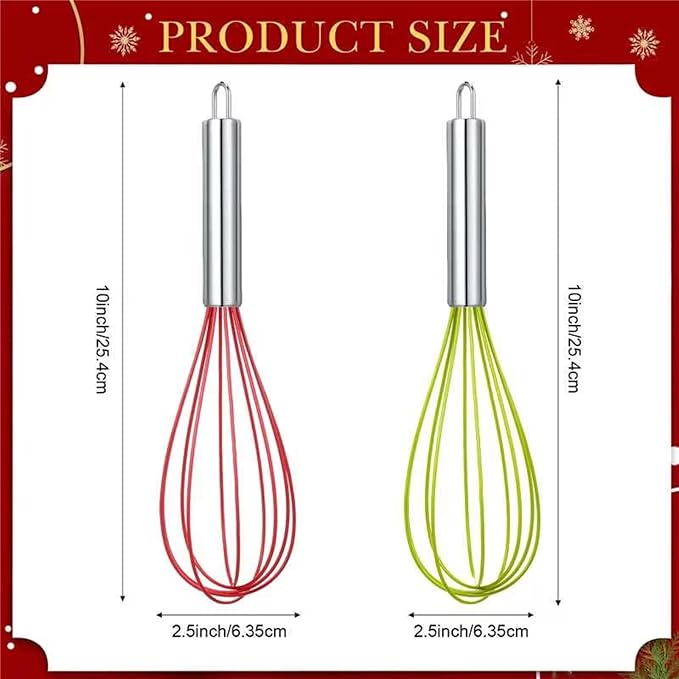 FoldTier 24 Sets 10 Inch Whisks Bulk DIY Fillable Whisk Gifts Colored Silicone Whisks for Cooking Heat Resistant Egg Beaters for Candy Holder Party Favors