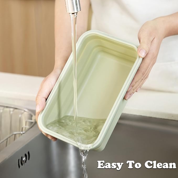 Large Collapsible Food Containers with Lids, Collapsible Bowls For Camping, Save Space, Leak-Proof Silicone Storage Bowls, 2pack 1200ml, Dishwasher, Microwave Freezer Safe