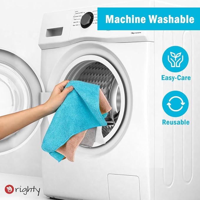Orighty Microfiber Cleaning Cloth 6 Pack, Microfiber Towels for Cars, Highly Absorbent Car Cleaning Supplies, Lint Free Cloths Clean Rags for Car Care, House, Kitchen, 12x12 inch,Multicolor