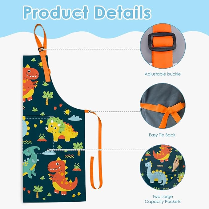 SANDJEST Kids Apron with Chefs Hat Set, Kitchen Apron Gifts