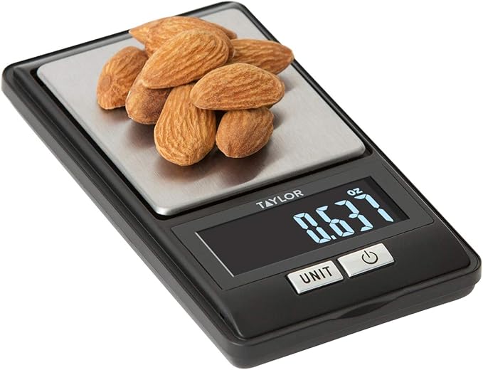 Taylor High-Precision Digital Portioning Scale with Cover, 16OZ/500G, Black