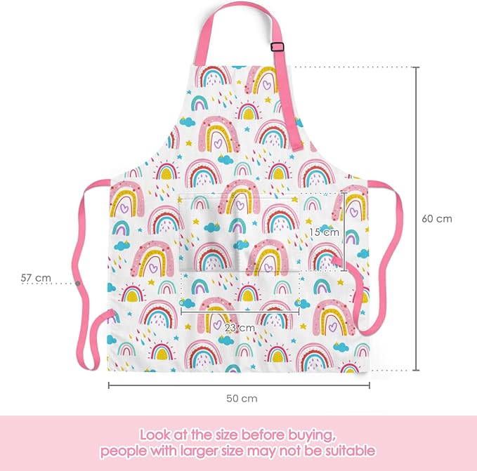 SANDJEST Kids Apron with Chefs Hat Set, Kitchen Apron Gifts
