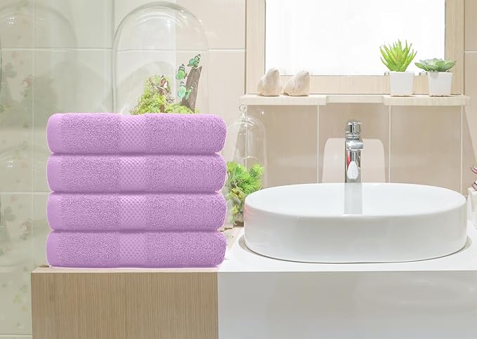 DAN RIVER 6-Pack Premium Hand Towels (16x28 Inches) - 100% Cotton, Ultra Soft, Lightweight, Highly Absorbent Towels for Bathroom, Spa, Gym, Salon, Hotel, and Travel - Lavender