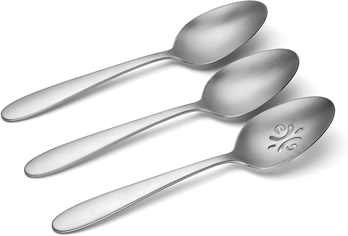 Oneida Vale Set of 3 Serving Spoons, Silver